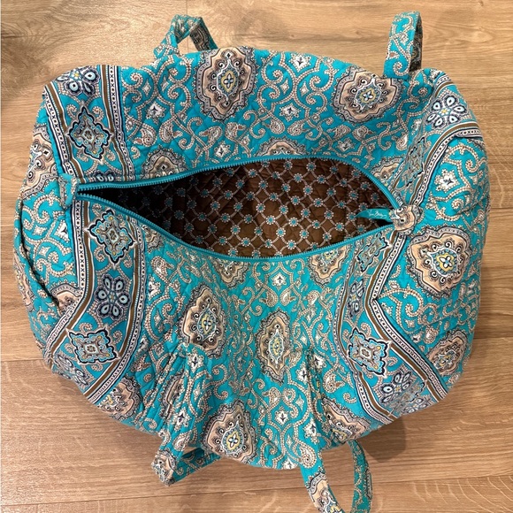 Vera Bradley Turquoise and Beige Quilted Tote - Picture 2 of 7